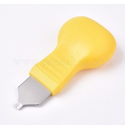 Watch Back Case Opener, with Plastic Handle, Remover Removal Knife Repair Tool, for Watch Battery Removal Change, Yellow, 85x40x18mm