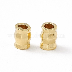 Brass Beads, Column, Real 18K Gold Plated, 3x4mm, Hole: 1.4mm