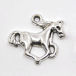 Tibetan Style Alloy Pendants, Lead Free and Cadmium Free, Horse, Antique Silver, 15x20x2.5mm, Hole: 2mm, about 714pcs/1000g