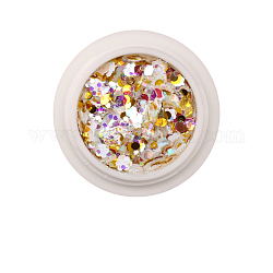 Accesorios de decoración de uñas brillantes, Con polvo de brillo y lentejuelas, diy sparkly paillette consejos uñas, formas mixtas, vara de oro, polvo: 0.1~0.5x0.1~0.5 mm, lentejuelas: 0.5~5x0.5~5 mm