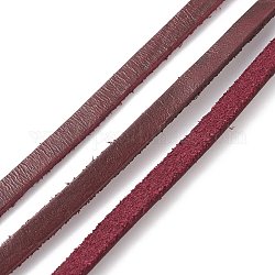 Cordon plat en cuir de vachette, pour les accessoires de fabrication de collier et de bracelet, brun, 6x2mm