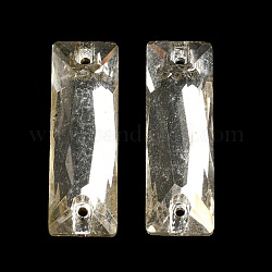 Breloques de connecteur de verre, facette, liens rectangle, clair, 27x9x5mm, Trou: 1.2mm