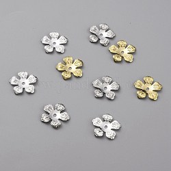 真鍮製ビーズキャップ  5  - 花びらの花  ミックスカラー  13x13.5x0.5mm  穴：1.5mm