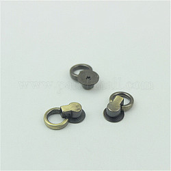 Seitenclipschnallen aus Zinklegierung, Nagelnietverbindungsverschluss, mit O-Ring, für Taschenaufhänger, Antik Bronze, 19x12x5.5 mm