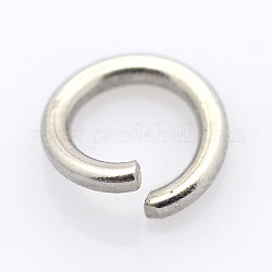 304 Edelstahl offenen Ringe springen, Edelstahl Farbe, 9x1.2 mm, Innendurchmesser: 6.6 mm