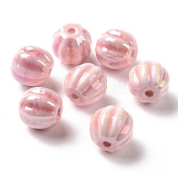 Perline di porcellana perlati a mano, perlato, zucca, roso, 13x12mm, Foro: 2 mm