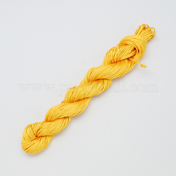 Filo nylon, cavo di nylon per fare bracciali personalizzati, oro, 2mm, circa 13.12 iarde (12 m)/fascio, 10 fasci / borsa, circa 131.23 iarde (120 m)/borsa