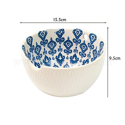 Runder handgefertigter Garnschalenhalter aus Porzellan, Aufbewahrungskorb aus Strickwolle mit Löchern, um ein Verrutschen zu verhindern, Blau, 15.5x9.5 cm