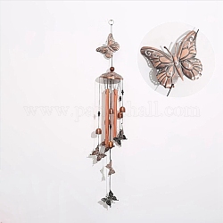 Campanelli eolici in ferro, decorazioni ciondolo, con ciondoli campana, farfalla, 830~1050mm