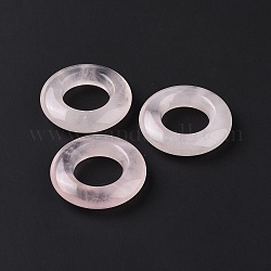 Природного розового кварца подвески, кольцо прелести, 30x7 мм, отверстие : 15.5 мм