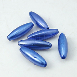 ABS Plastic Imitation Pearl, Drum, Royal Blue, 19x6mm, Hole: 1mm