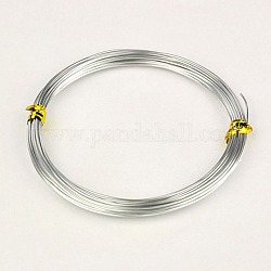 Alambre de aluminio redondo, alambre artesanal de metal flexible, plata, 18 calibre, 1.0mm, aproximadamente 32.8 pie (10 m) / rollo