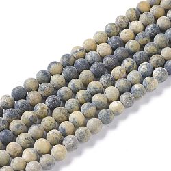 Brins de perles turquoise jaune naturel (jaspe), mat, ronde, 6mm, Trou: 1mm, Environ 68 pcs/chapelet, 15.75 pouce (40 cm)