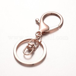 Accessoires de fermoir porte-clés en fer, avec un alliage homard fermoirs griffe et fermoirs pivotants, or rose, 66mm
