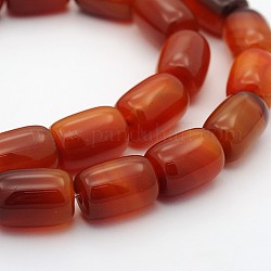 Barrel Natural Carnelian Beads Strands, Dyed & Heated, 15x11mm, Hole: 1mm, about 25pcs/strand, 16 inch
