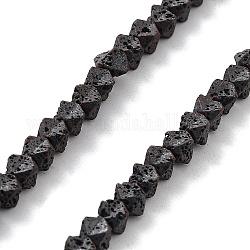 Brins de perles de pierre de lave naturelle, mat, losange, 4x5x5mm, Trou: 1mm, Environ 110 pcs/chapelet, 15.83'' (40.2 cm)