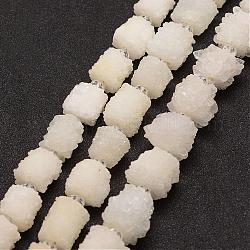 Electroplate druzy naturale fili di cristallo perline, pepite, ab colore placcato, 12~25x10~18mm, Foro: 2 mm, circa 24pcs/filo, 15.7 pollice