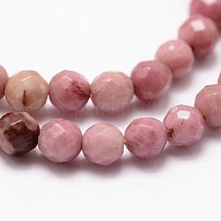 Natur Rhodonit Perlen Stränge, facettiert, Runde, rosa, 4 mm, Bohrung: 1 mm, ca. 90 Stk. / Strang, 15.35 Zoll