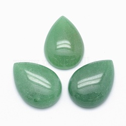 Cabochons naturales aventurina verde, lágrima, 25x18x7mm