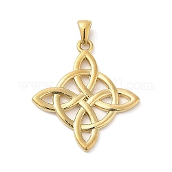304 Stainless Steel Pendants, Witches Knot Wiccan Symbol, Golden, 34.5x30.5x2mm, Hole: 6x3.5mm