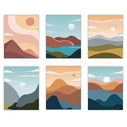 Paper Hanging Painting, for Home Decoration Accessories, Rectangle, Weather Pattern, 205x255mm, 6 patterns/set