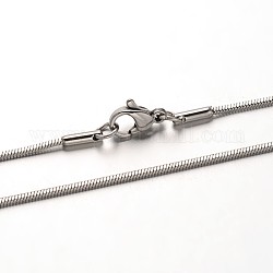 304 in acciaio inossidabile collane a catena a spina di pesce, con chiusure moschettone, colore acciaio inossidabile, 15.7 pollice (40 cm) x 1 mm