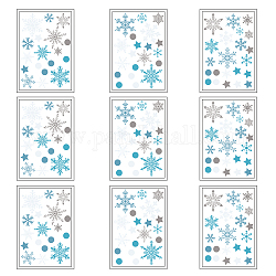 Pegatinas de pared de pvc, para decoración de paredes, tema de la Navidad, patrón de copo de nieve, 240x350mm, 9 PC / sistema
