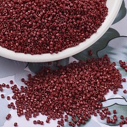 Cuentas de miyuki delica, cilindro, Abalorios de la semilla japonés, 11/0, (db2354) duracoat opaco teñido rojo shanghai, 1.3x1.6mm, agujero: 0.8 mm, aproximamente 2000 unidades / 10 g
