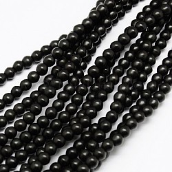 Kunsttürkisfarbenen Perlen Stränge, gefärbt, Runde, Schwarz, 16 mm, Bohrung: 1 mm, ca. 200 Stk. / 1000 g