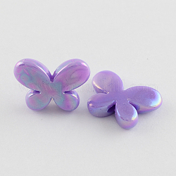 AB Color Plated Acrylic Beads, Butterfly, Medium Purple, 13x17.5x4.5mm, Hole: 1.5mm, about 820pcs/500g