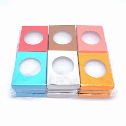 Cajas de joyería de cartón, Para, bodas, cumpleaños, Rectángulo con plano y redondo, color mezclado, 9x7x2.6 cm