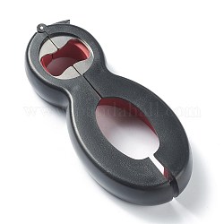 304 Stainless Steel 6-in-1 Multi-Function Can Opener, Bottle Opener, with Plastic Handle, Red, 144.5x64x23mm, Hole: 31.5mm