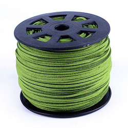 Faux Suede Cords, Faux Suede Lace, Olive Drab, 1/8 inch(3mm)x1.5mm, about 100yards/roll(91.44m/roll), 300 feet/roll