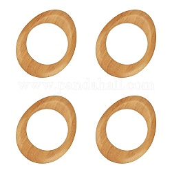 Manico in legno, per accessori per la sostituzione della borsa, ovale, Perù, 15x12x1.2cm, diametro interno: 8.5 cm