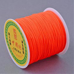 Geflochtenen Nylonfaden, chinesische Knotenschnur Perlenschnur für die Herstellung von Perlenschmuck, orange rot, 0.8 mm, ca. 100 Yards / Rolle