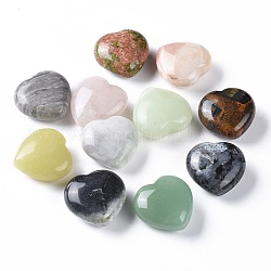 Piedra preciosa natural, corazón amor piedra, piedra de palma de bolsillo para el equilibrio de reiki, 31x31x15mm