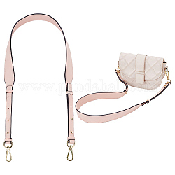 Manici della borsa in pelle di vacchetta regolabili, con fermagli girevoli in lega di zinco, per gli accessori di sostituzione della cinghia della borsa, rosa nebbiosa, 103~113x1.75~3.7cm