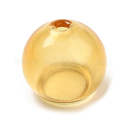 Cono di perla di vetro trasparente, per la realizzazione di campanelli eolici, mezzo tondo, goldenrod, 10.5x8.5~8.8mm, Foro: 1.2 mm, diametro interno: 5.8mm