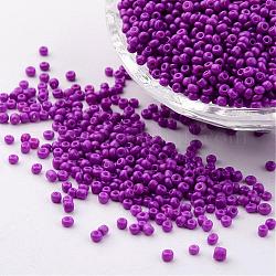 12/0 1.5~2mm perlas de semillas de vidrio de pintura para hornear perlas espaciadoras sueltas, agujero violeta oscuro: 0.5~1 mm, aproximamente 2890 unidades / 50 g
