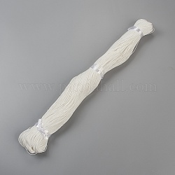 Cordino in poliestere cerato tondo, cordone cerato taiwan, cavo intrecciato, bianco, 1mm, circa 415.57 iarde (380 m)/fascio