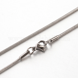 1.5 мм 316 хирургических ожерелья из нержавеющей стали в форме змеи, с карабин-лобстерами , цвет нержавеющей стали, 18 дюйм (45.7 см)