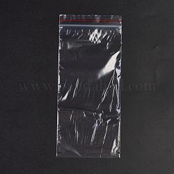 プラスチックジップロックバッグ  再封可能な包装袋  トップシール  セルフシールバッグ  長方形  レッド  18x8cm  片側の厚さ：1.3ミル（0.035mm）