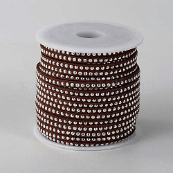 Rivet Faux Suede Cord, Faux Suede Lace, with Aluminum, Saddle Brown, 3x2mm, about 20yards/roll
