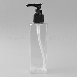 Kunststoffpumpen-Pressflaschen, nachfüllbare Flasche, für kosmetik, ätherische Ölemulsion, Transparent, 17.7 cm, Kapazität: 250 ml