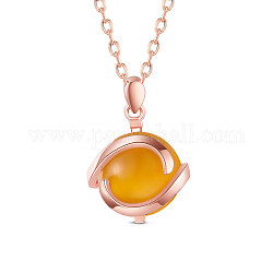 Ожерелье shegrace 925 из стерлингового серебра, с опалом, круглые, золотые, розовое золото , 17.72 дюйм (45 см)