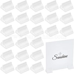 Plastic Card Holders, for Memo Note Name Sign Wedding Party Birthday, Rectangle, Clear, 20x20x13mm