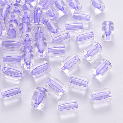 Perles en acrylique transparente, colonne, lilas, 10x7.5mm, Trou: 1.8mm, environ 950 pcs/500 g