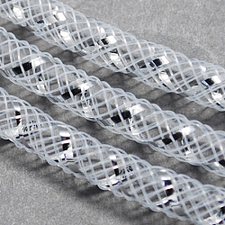 Сетка трубки, пластиковый сетчатый шнур, с серебряными вены, белые, 8 мм, 30 ярдов / пачка