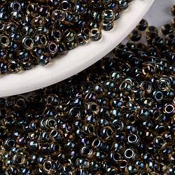 Miyuki runde Rocailles Perlen, japanische Saatperlen, (rr349) dunkelblau gefütterter Topasglanz, 8/0, 3 mm, Bohrung: 1 mm, ca. 2111~2277 Stk. / 50 g