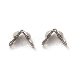 304 Stainless Steel Bead Tips, Calotte Ends, Clamshell Knot Cover, Stainless Steel Color, 4x2.5mm, Hole: 1mm, Inner Diameter: 1.6mm